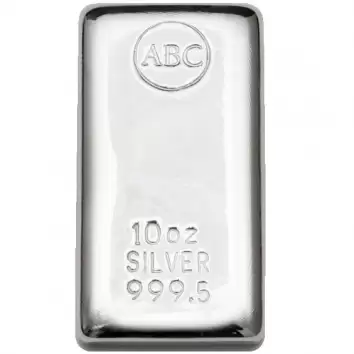 10oz ABC Bullion Cast Bar Silver