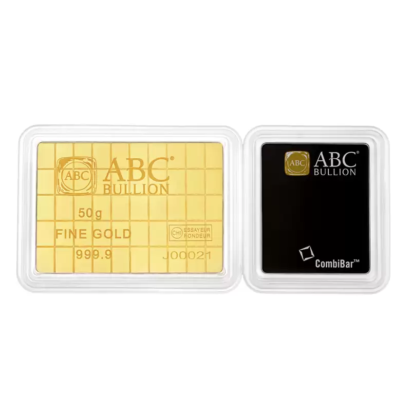 50 x 1g CombiBar ABC Minted 9999 Gold Tablet